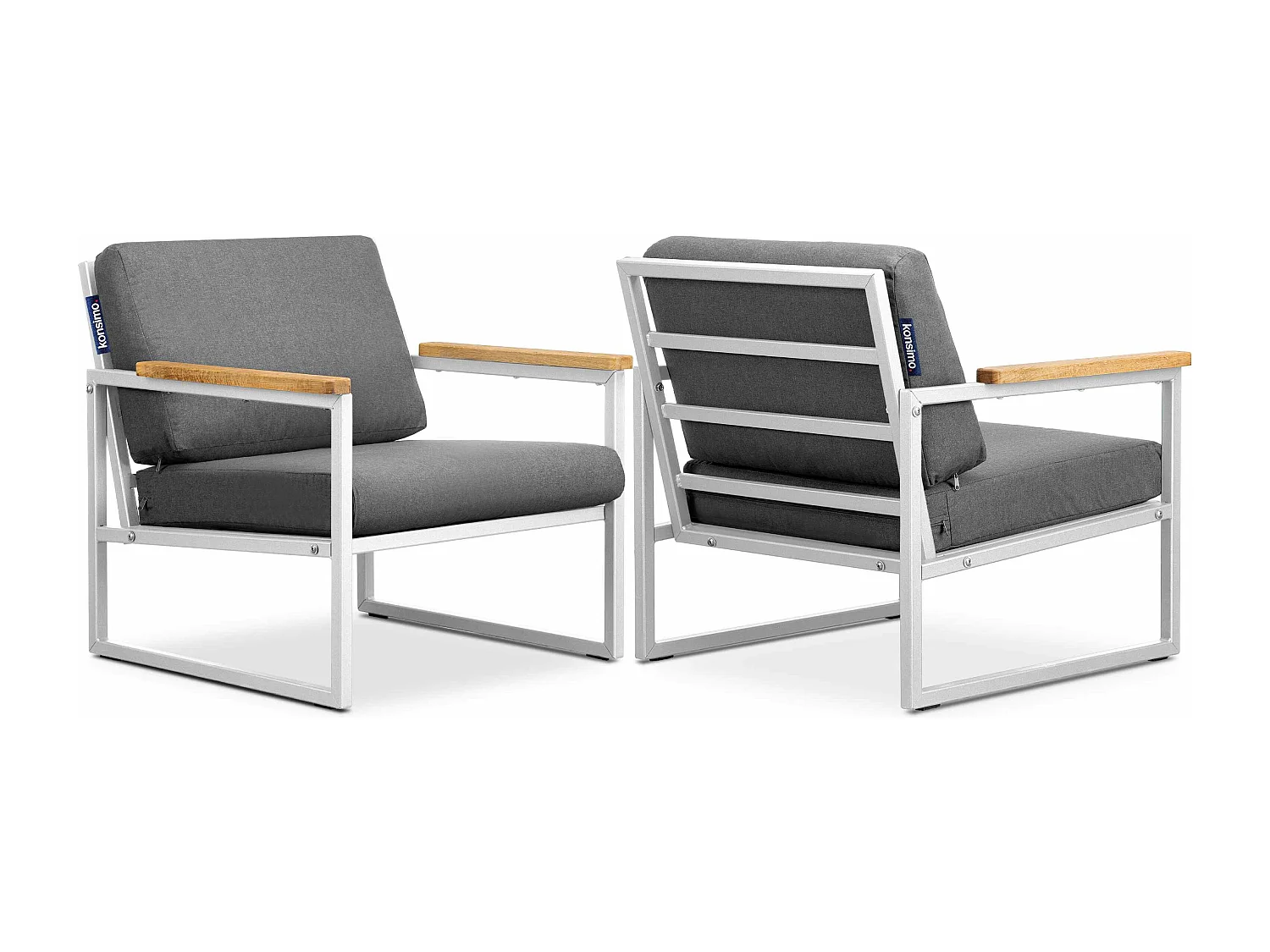 Gartenset im Industriestil für 4 Personen - weiß - TRIBO