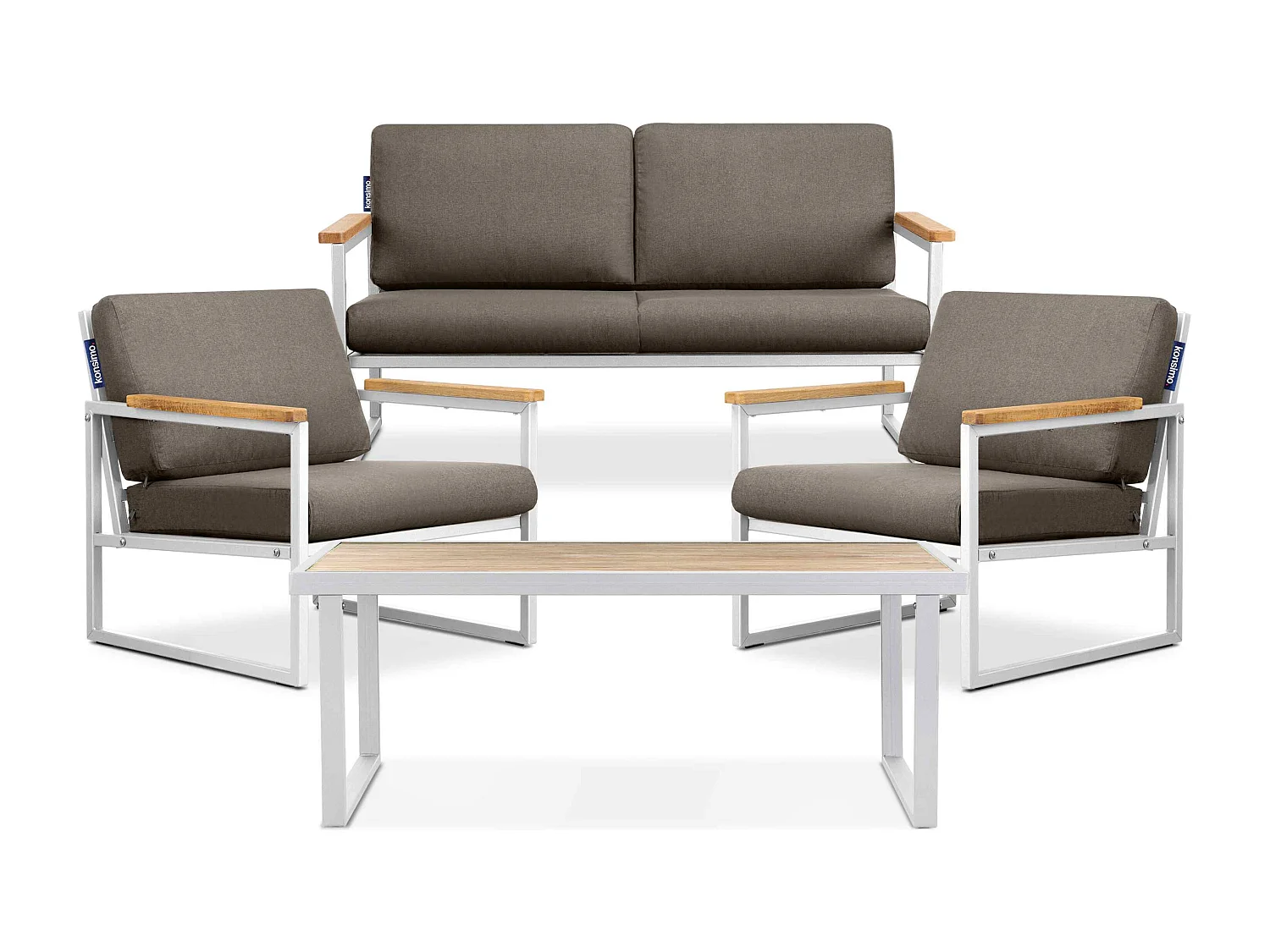 Gartenset im Industriestil für 4 Personen - weiß - TRIBO