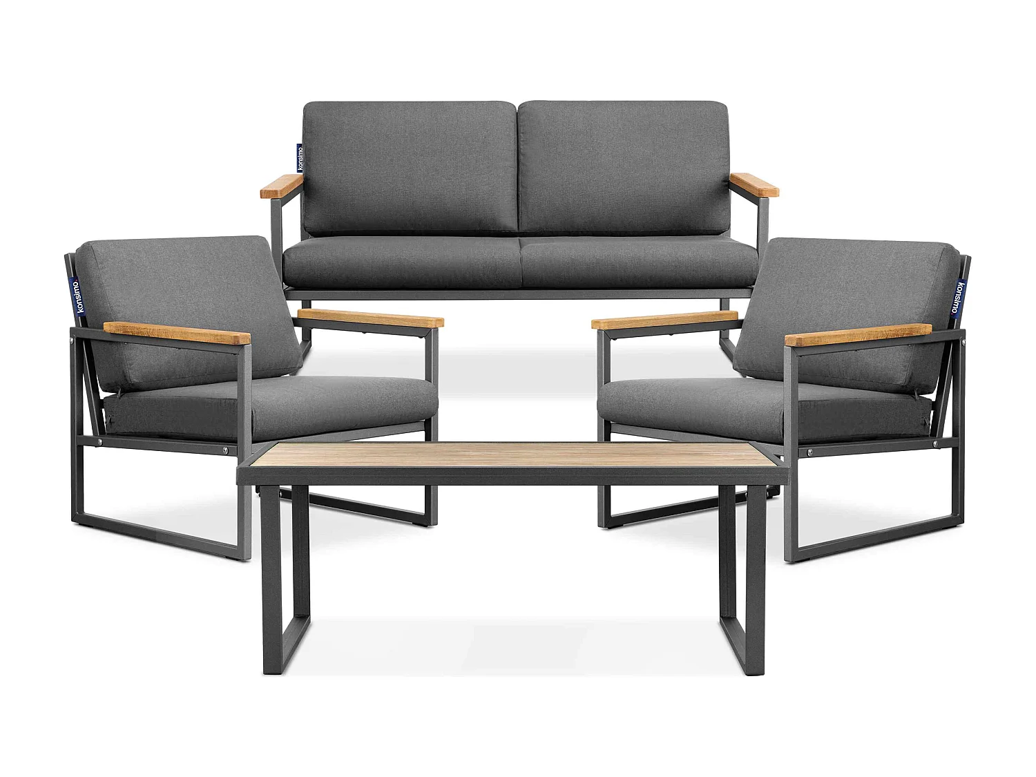 Gartenset im Loft-Stil für 4 Personen - Anthrazitfarbenes - TRIBO