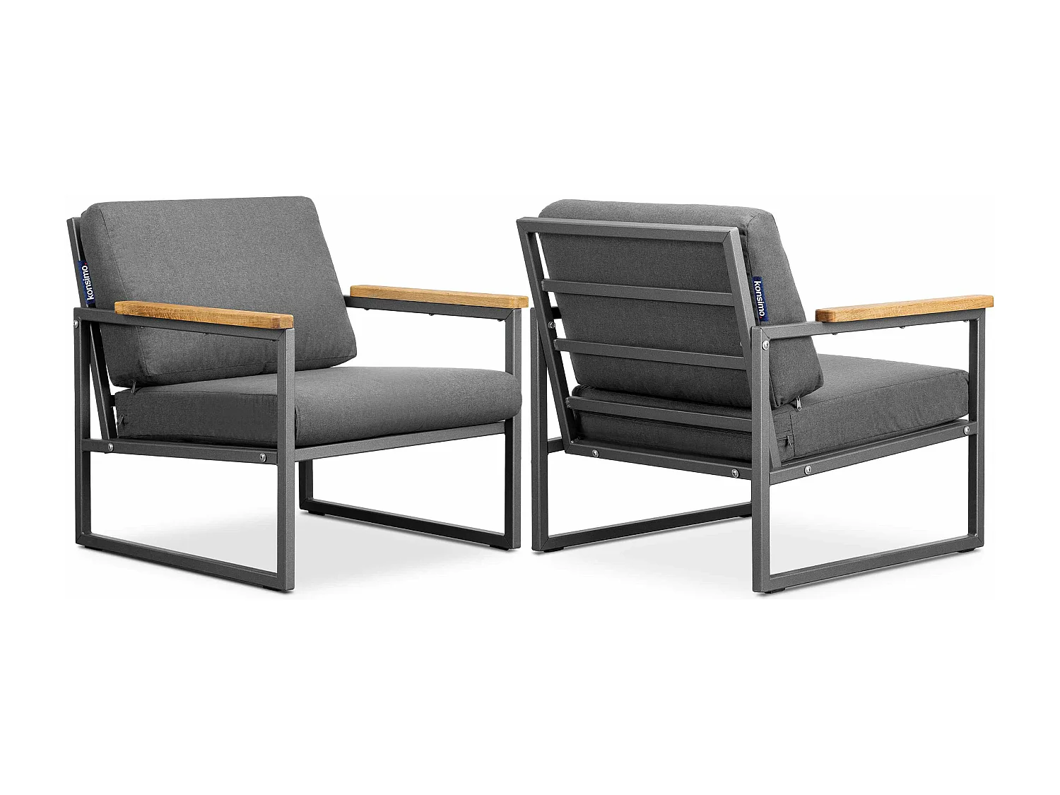 Gartenset im Loft-Stil für 4 Personen - Anthrazitfarbenes - TRIBO