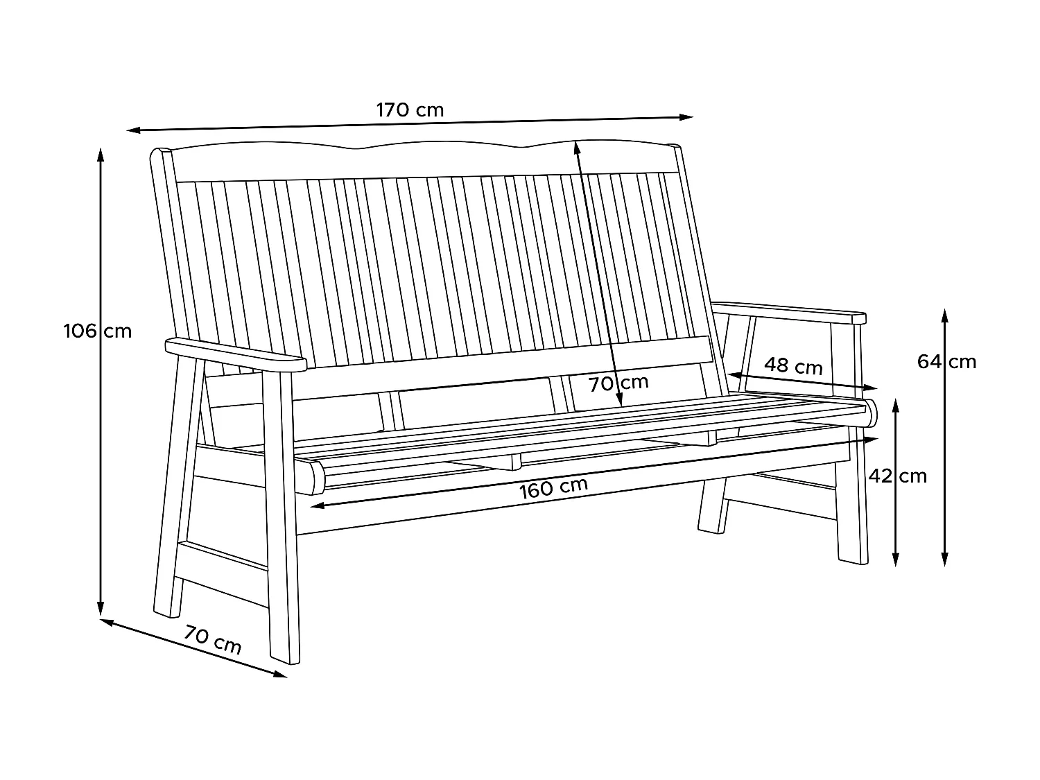 Gartenmöbelset aus Massivholz für 7 Personen - Hergestellt in Europa - FSC-zertifiziert - Handgefertigt - braun - ALCES