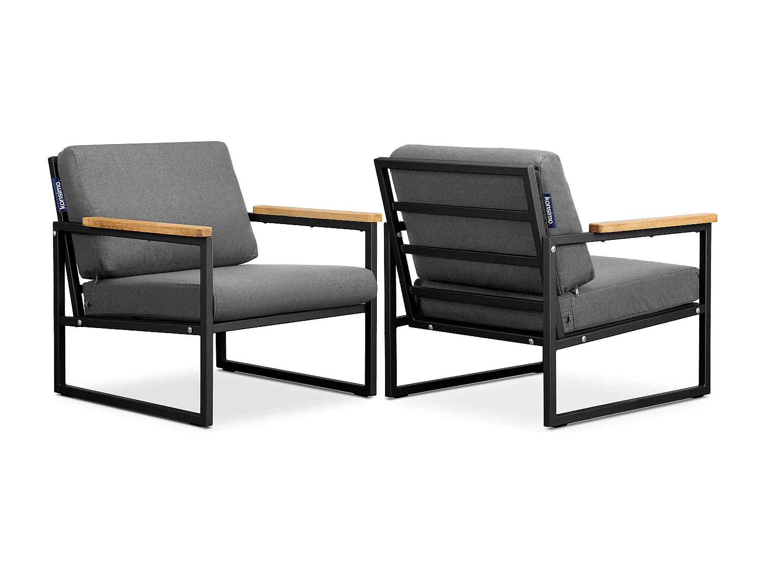 Gartenset im Industriestil für 4 Personen - schwarz - TRIBO