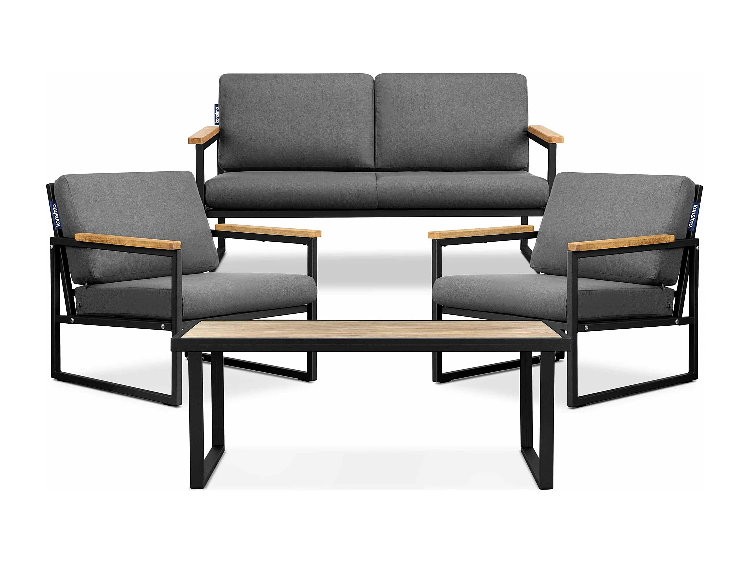 Gartenset im Industriestil für 4 Personen - schwarz - TRIBO