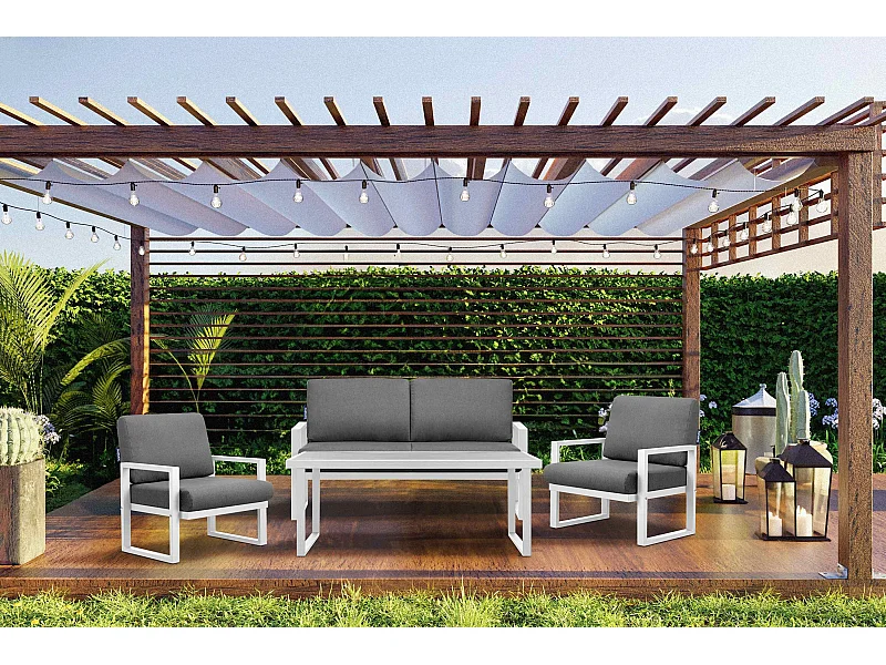 Terrassenmöbel im Loft-Stil - weiß - FRENA