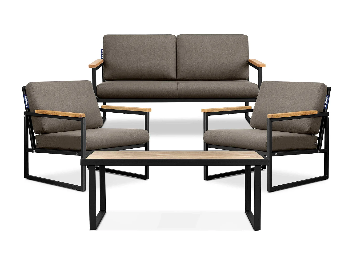 Gartenset im Industriestil für 4 Personen - schwarz - TRIBO