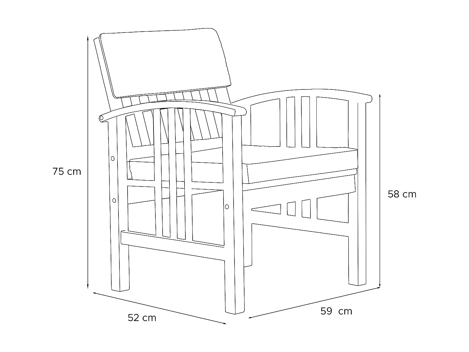 Gartenmöbelset in Holz für 4 Personen - Hergestellt in Europa - FSC-zertifiziert - Handgefertigt - braun - TIMIDUS