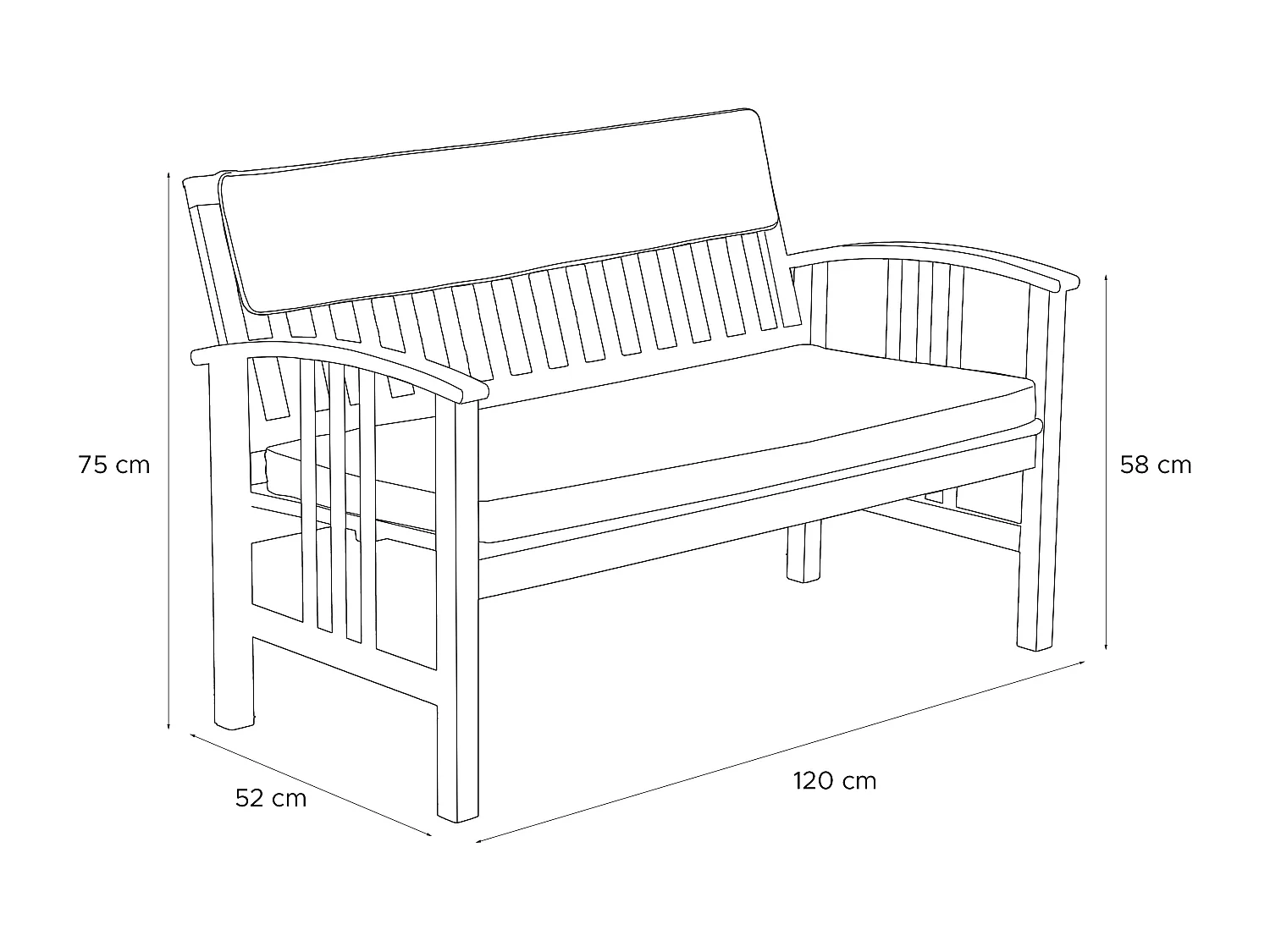 Gartenmöbelset in Holz für 4 Personen - Hergestellt in Europa - FSC-zertifiziert - Handgefertigt - braun - TIMIDUS