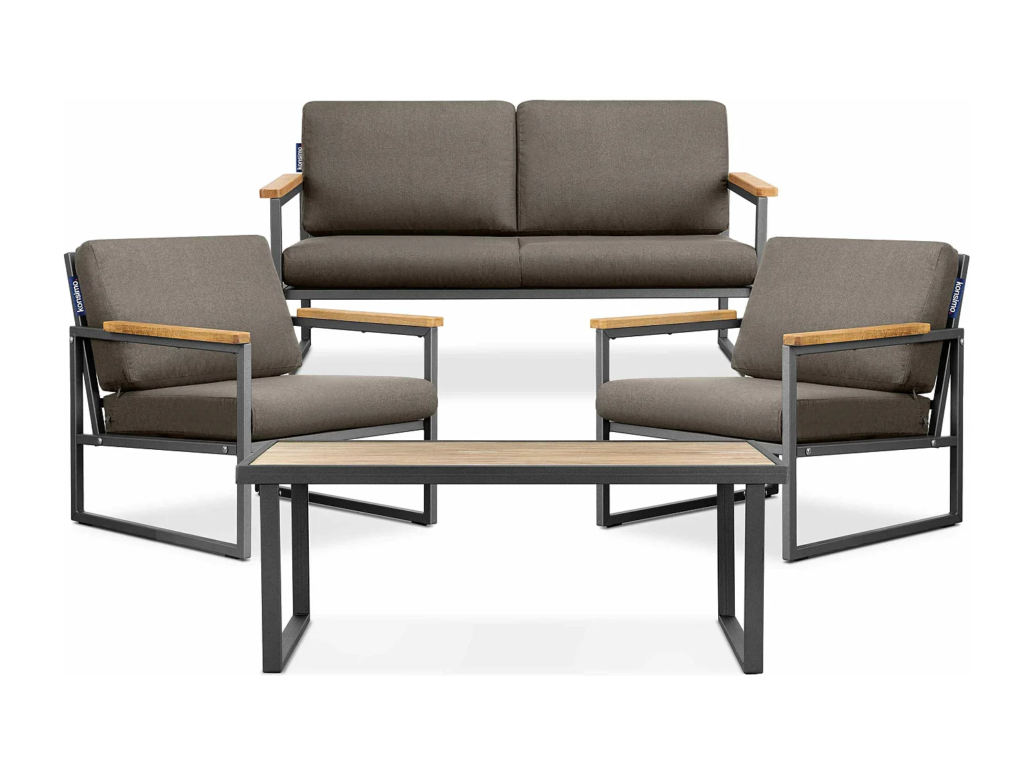Gartenset im Industriestil für 4 Personen - Anthrazitfarbenes - TRIBO