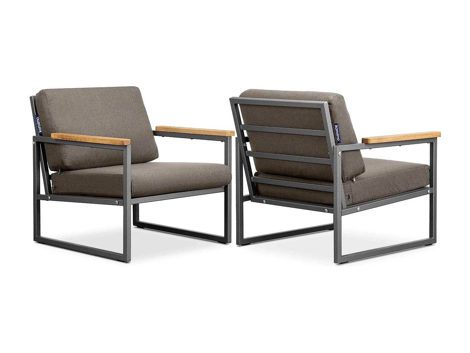 Gartenset im Industriestil für 4 Personen - Anthrazitfarbenes - TRIBO