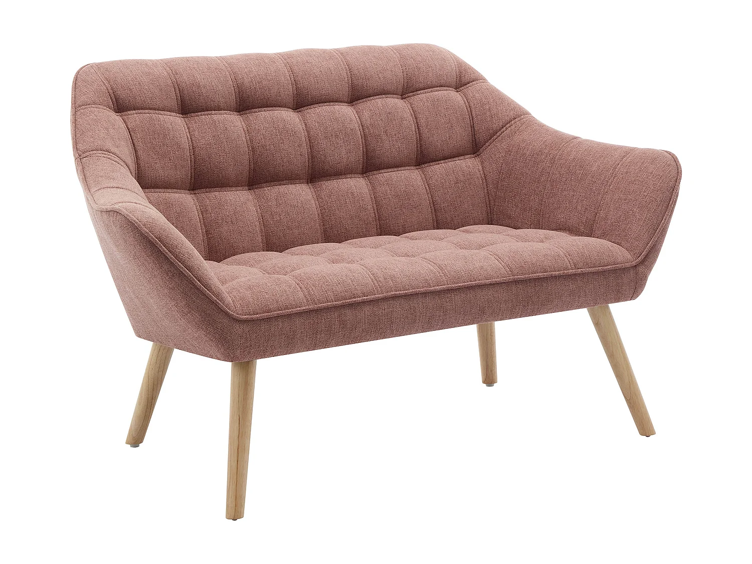 Sofa 2-Sitzer - melierter Stoff - Rosa - CASERTA