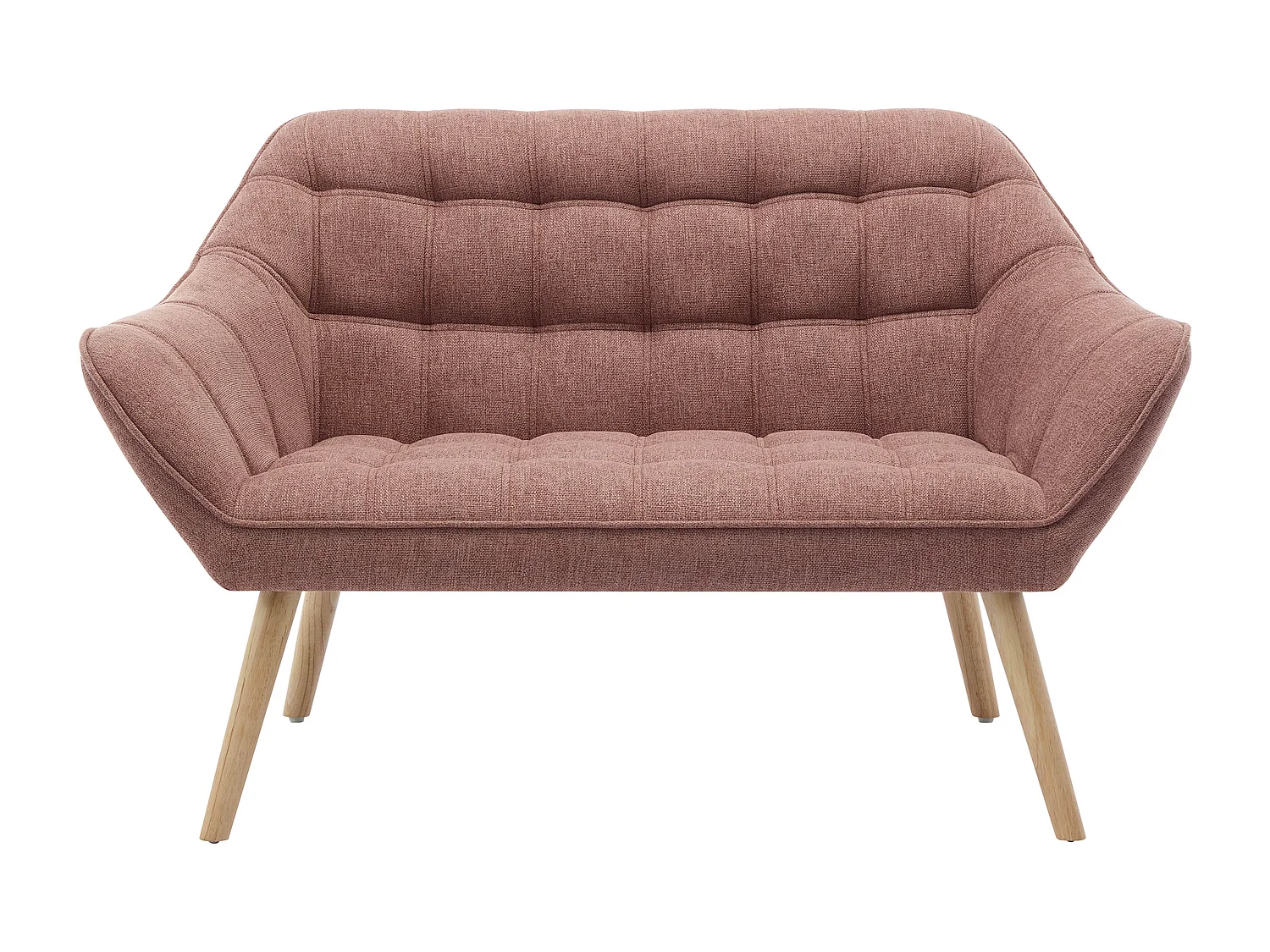 Sofa 2-Sitzer - melierter Stoff - Rosa - CASERTA