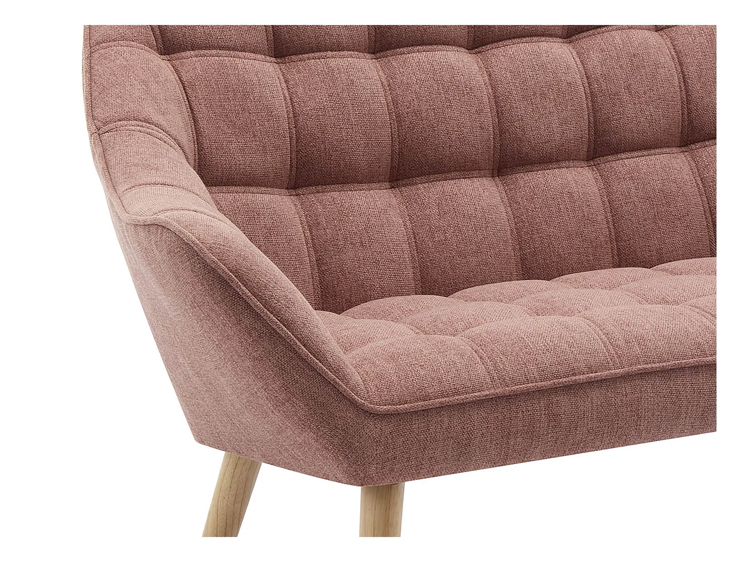 Sofá de 2 plazas de tela rosa jaspeada CASERTA