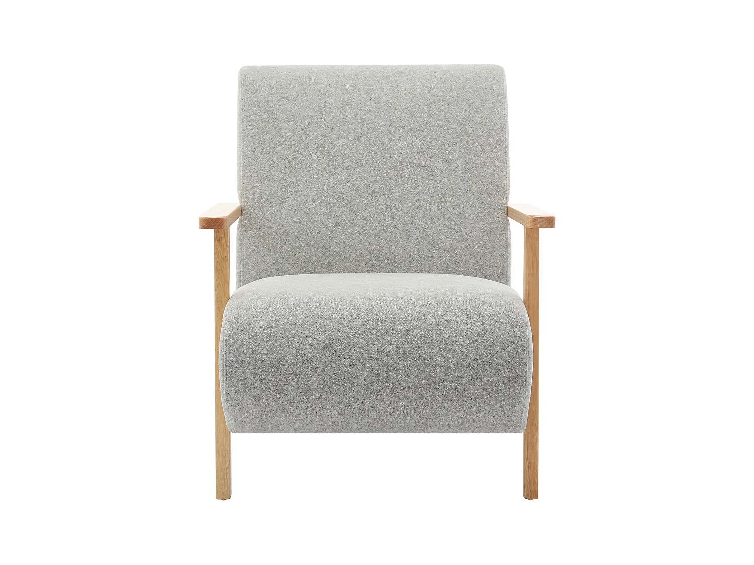 Sillón de tela gris y madera JULOMO