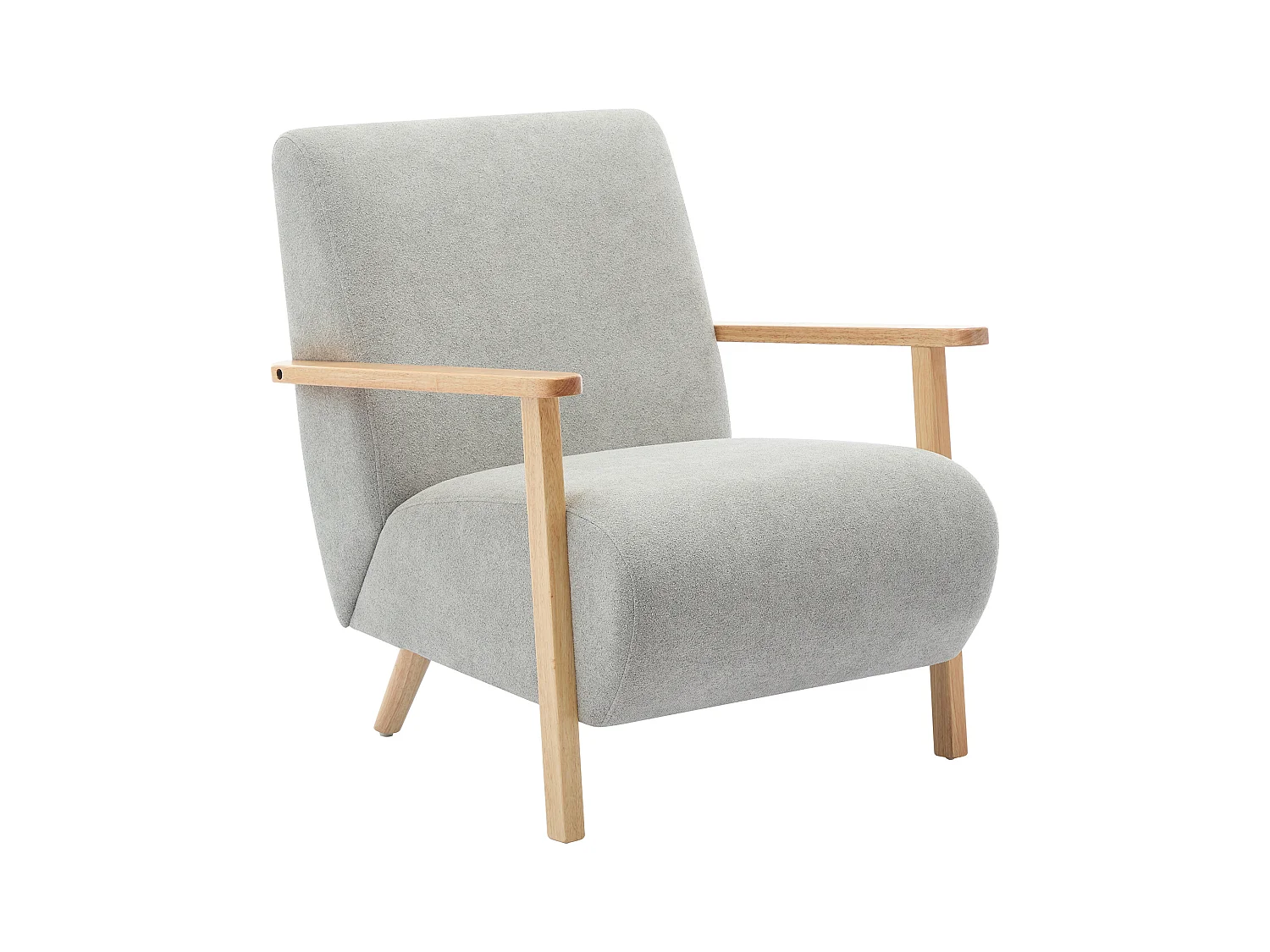 Sillón de tela gris y madera JULOMO
