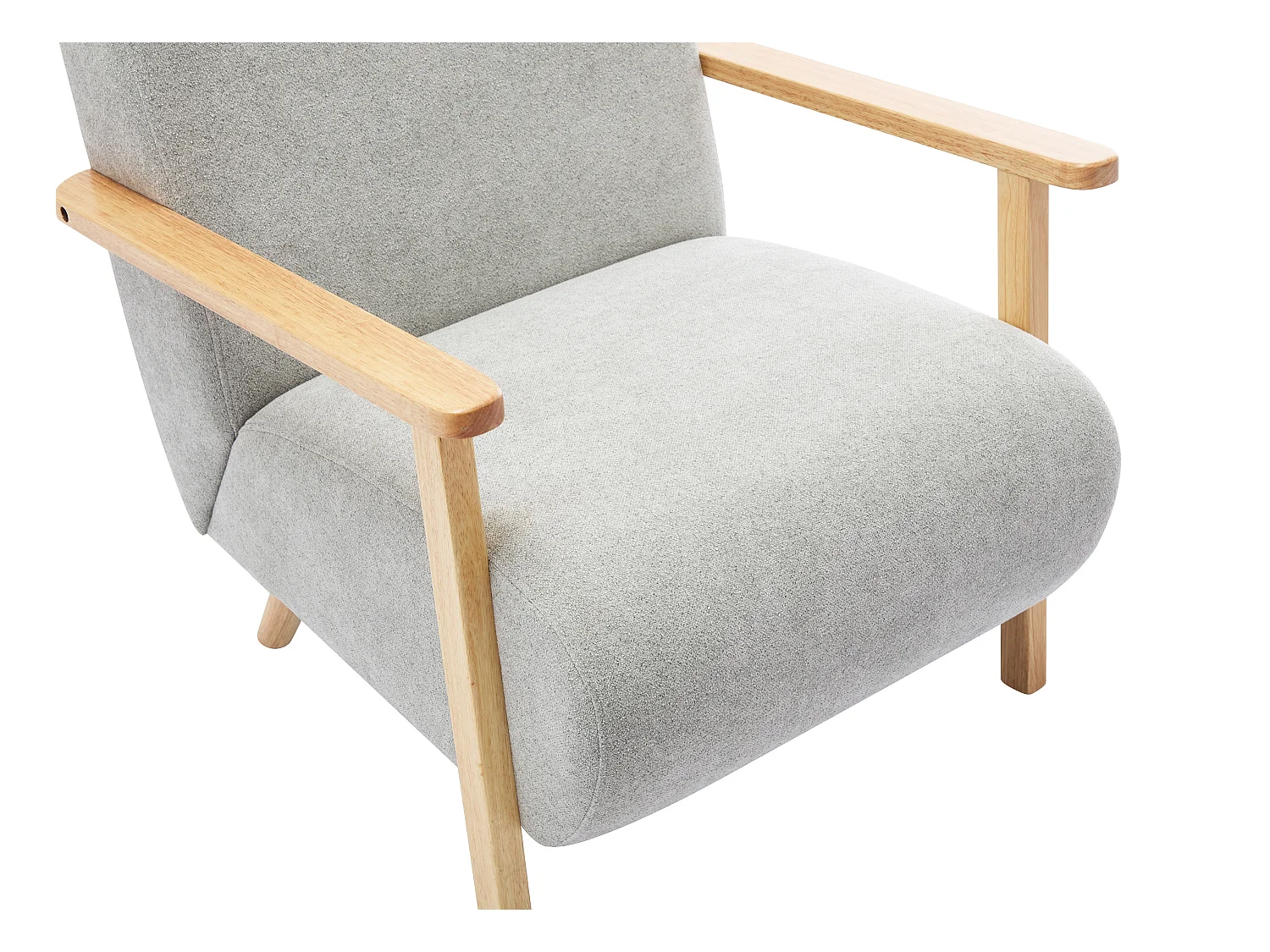 Sillón de tela gris y madera JULOMO