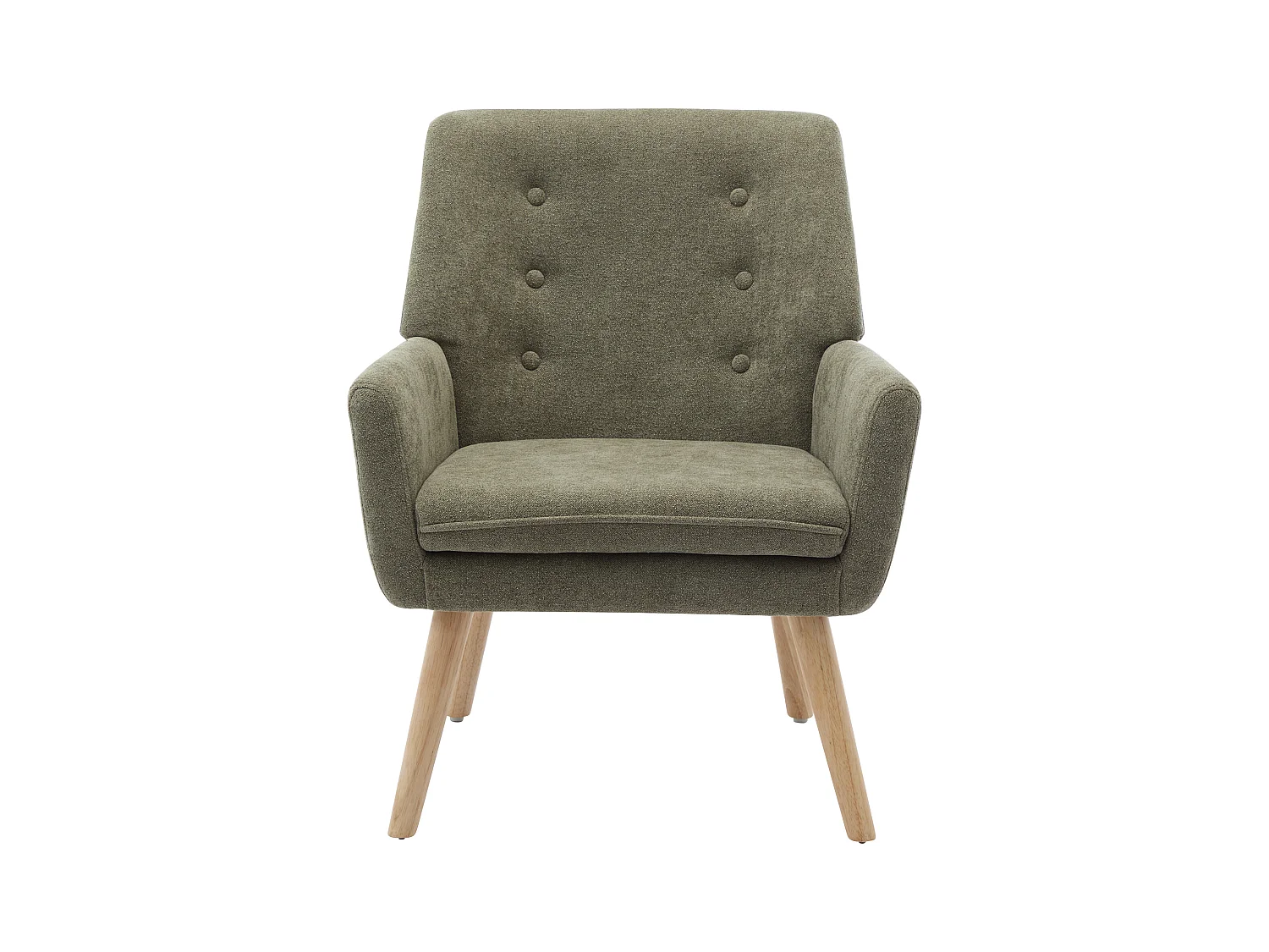 Sillón de tela verde SERINO