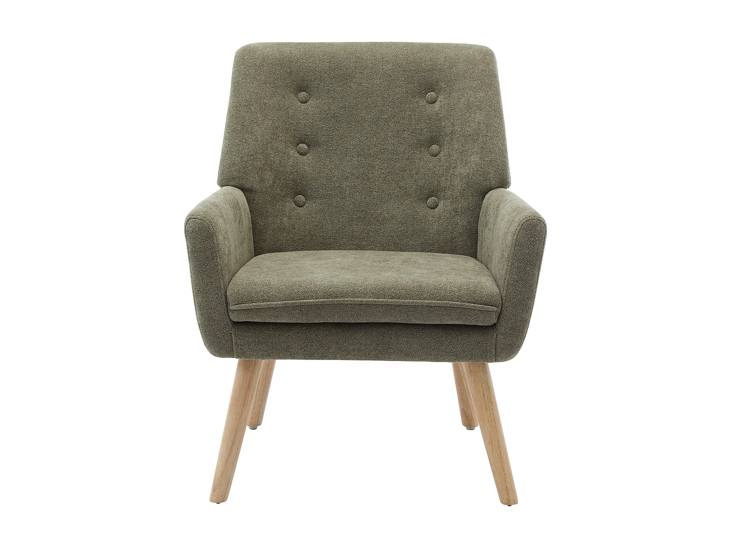 Fauteuil van groene stof SERINO