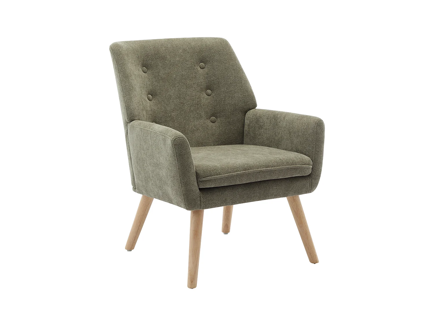Fauteuil van groene stof SERINO