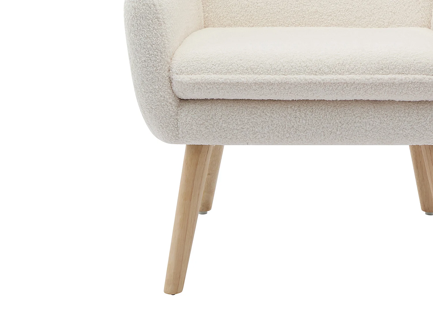 Fauteuil en tissu bouclette blanc SERINO