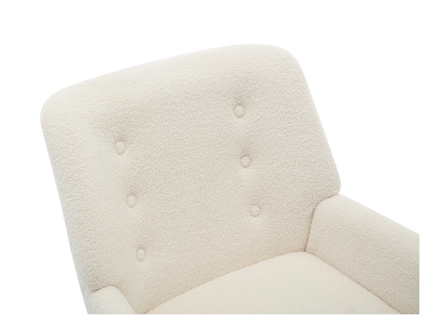 Hvid bouclette stof lænestol SERINO