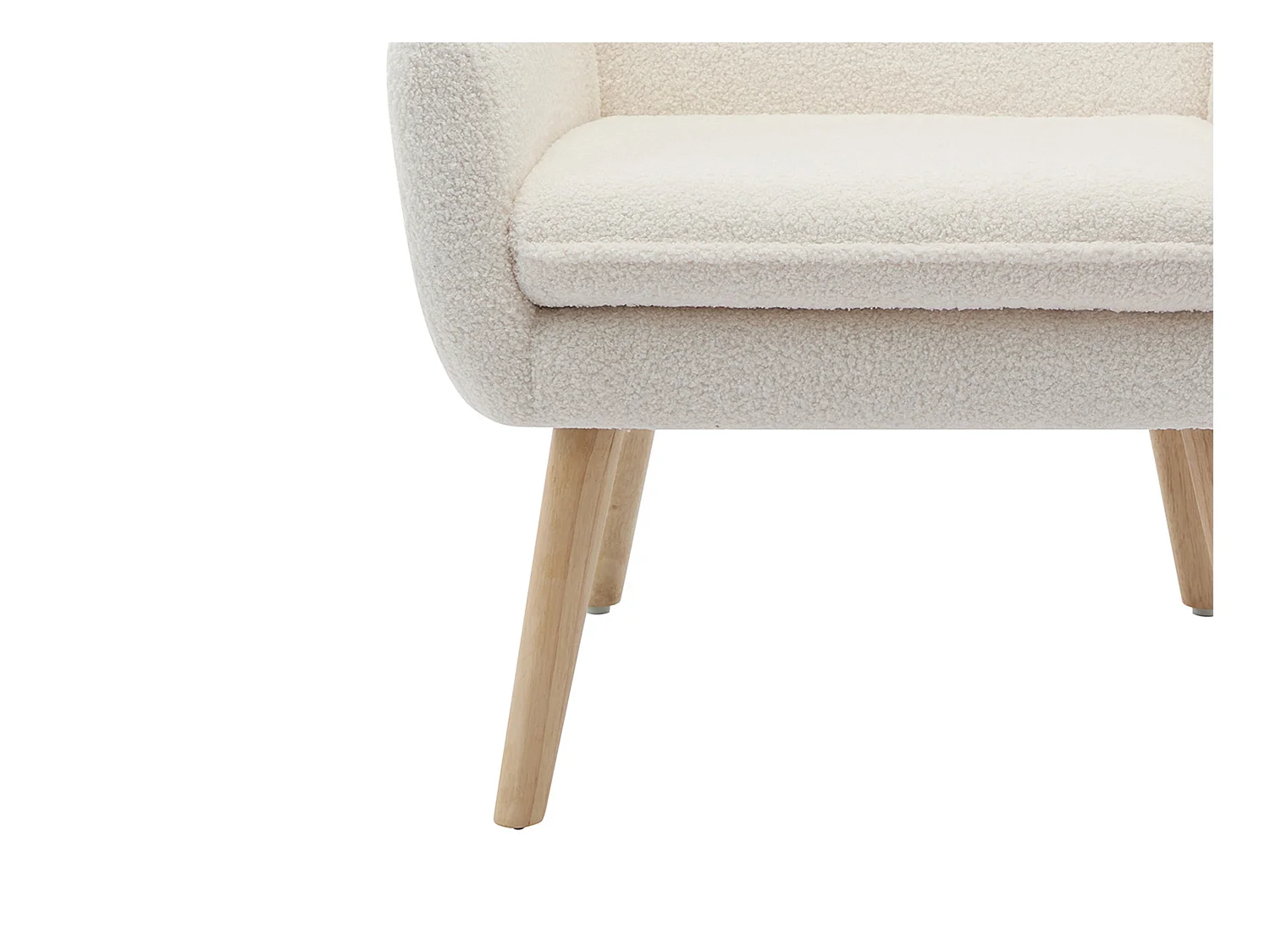 Hvid bouclette stof lænestol SERINO
