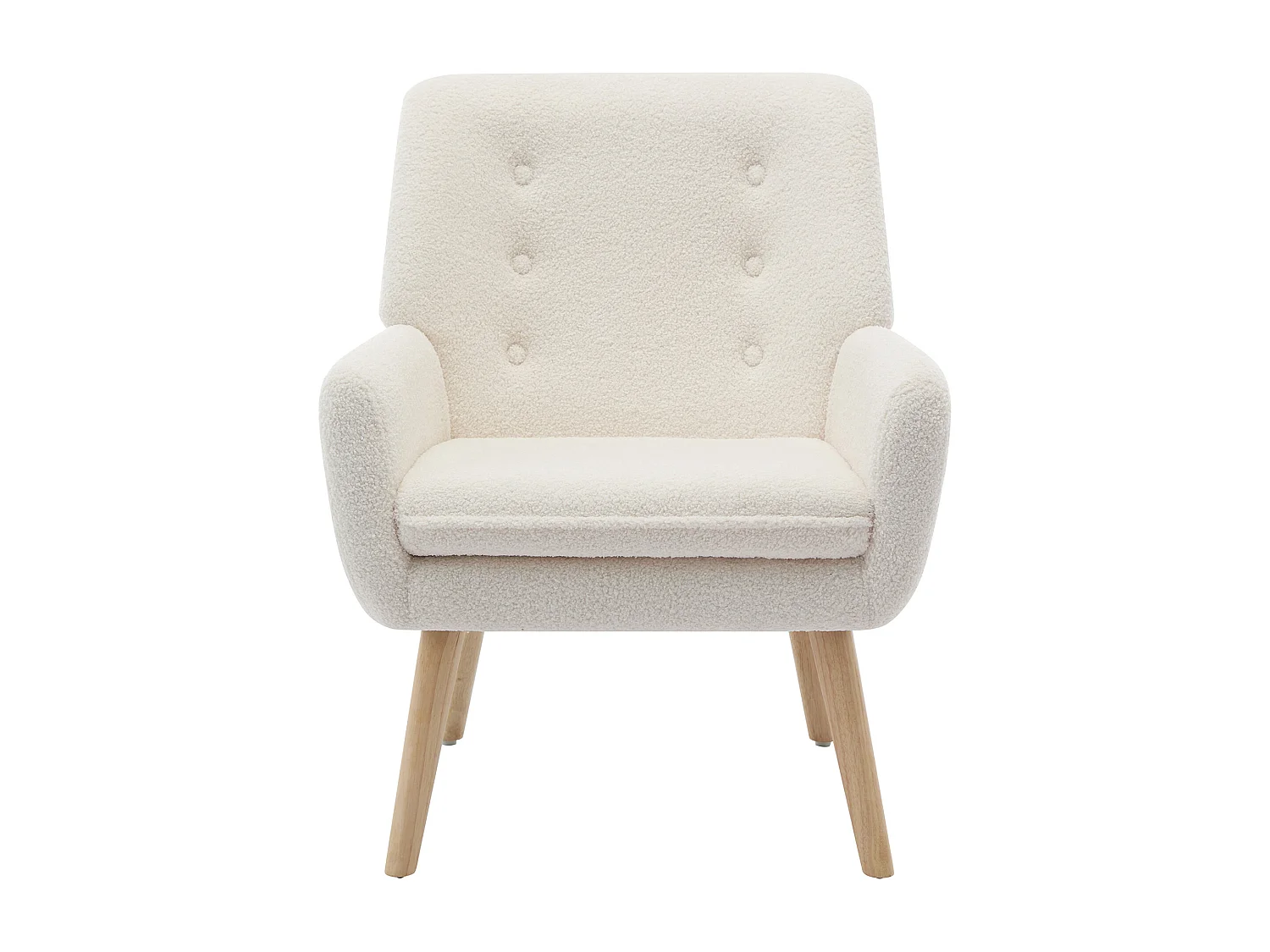 Fauteuil en tissu bouclette blanc SERINO