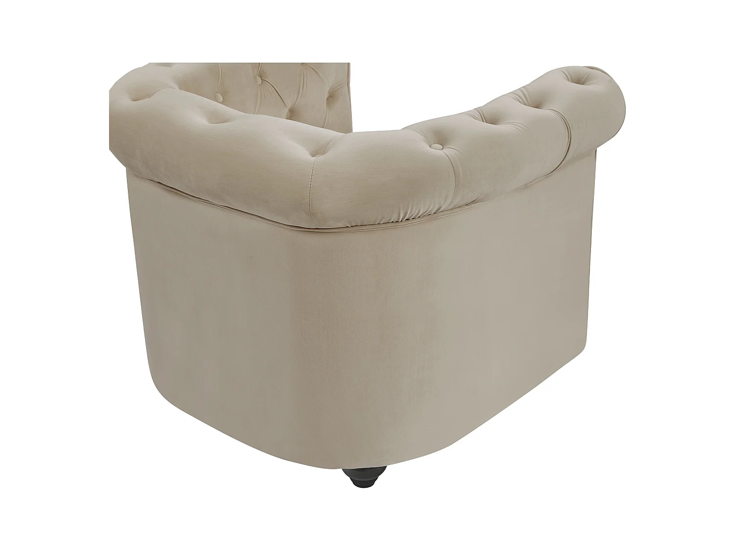 Sillón de terciopelo beige CHESTERFIELD