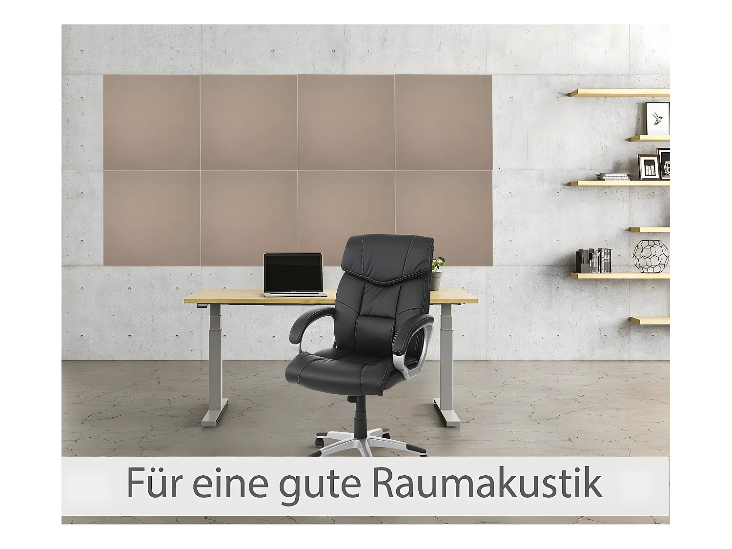 Panneau mural acoustique MCW-L52 (set de 4),  marron clair