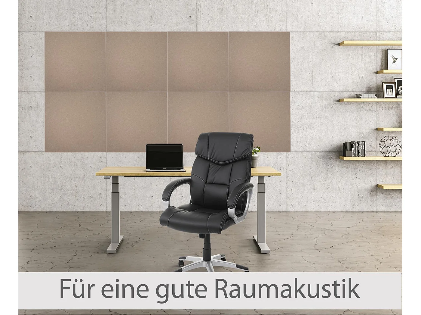 Panneau mural acoustique MCW-L52 (set de 4),  marron clair