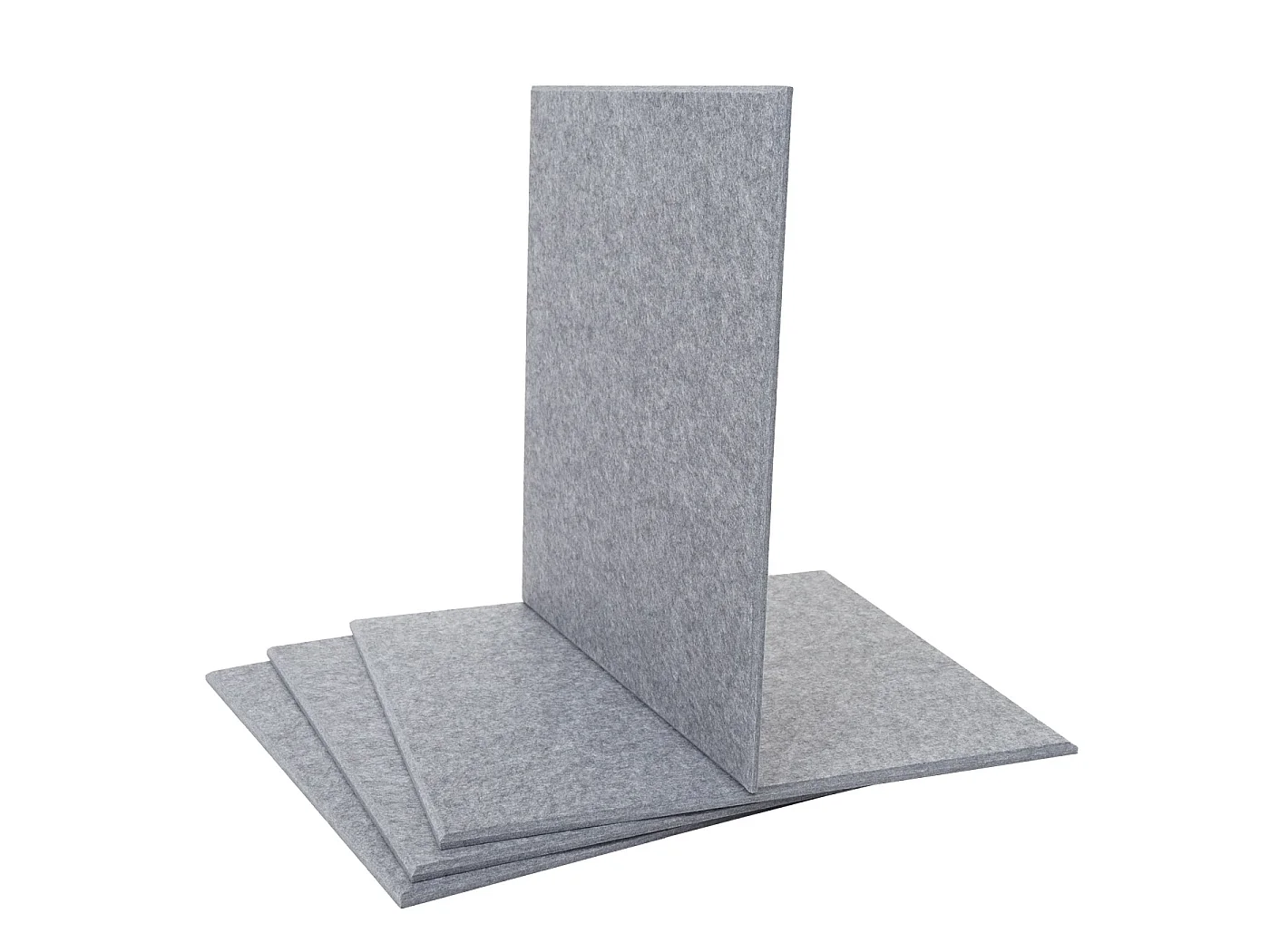 Set 4x pannelli acustici fonoisolanti da parete 50x50cm 1mq MCW-L52 tessuto grigio