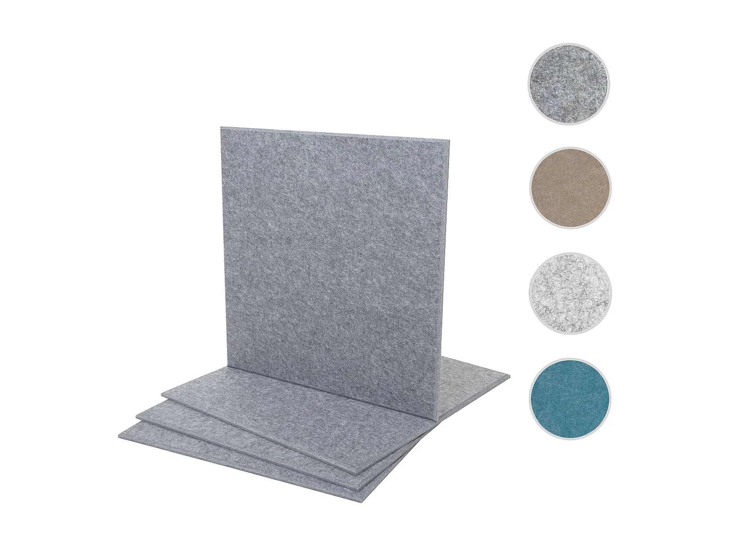 Set 4x pannelli acustici fonoisolanti da parete 50x50cm 1mq MCW-L52 tessuto grigio