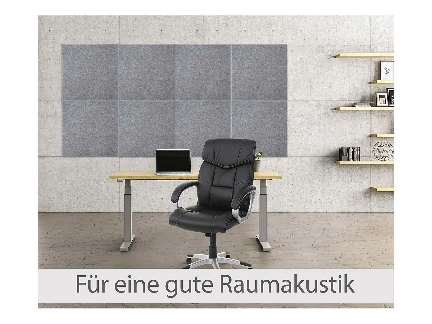 Panneau mural acoustique MCW-L52 (set de 4),  gris