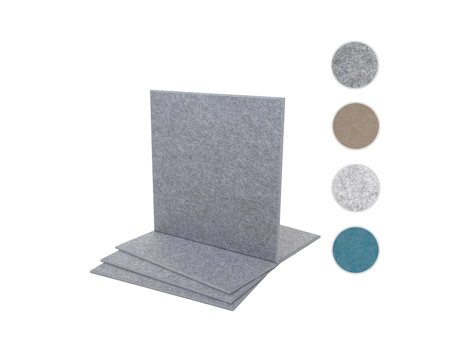 Panneau mural acoustique MCW-L52 (set de 4),  gris