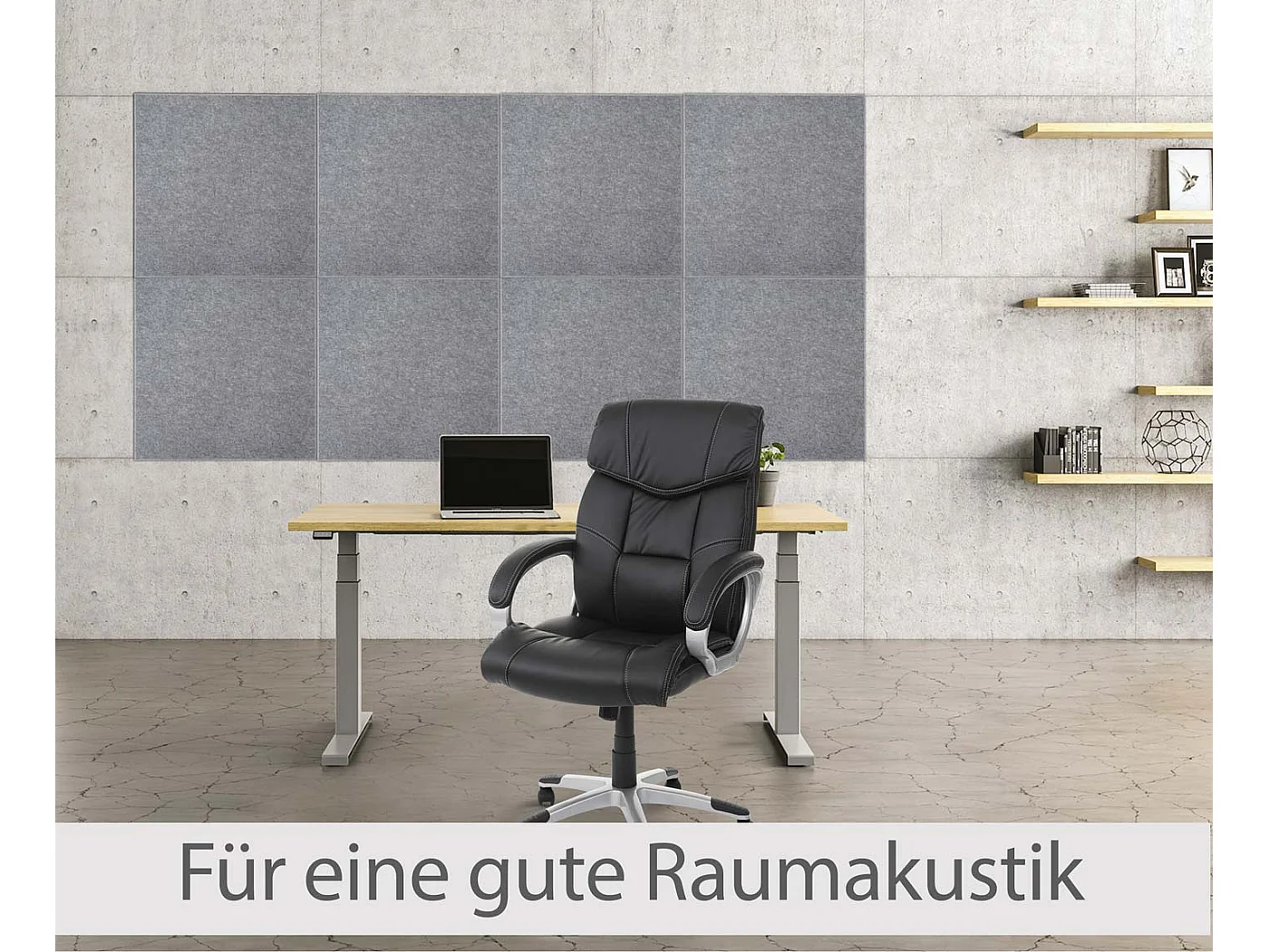 Panneau mural acoustique MCW-L52 (set de 4),  gris