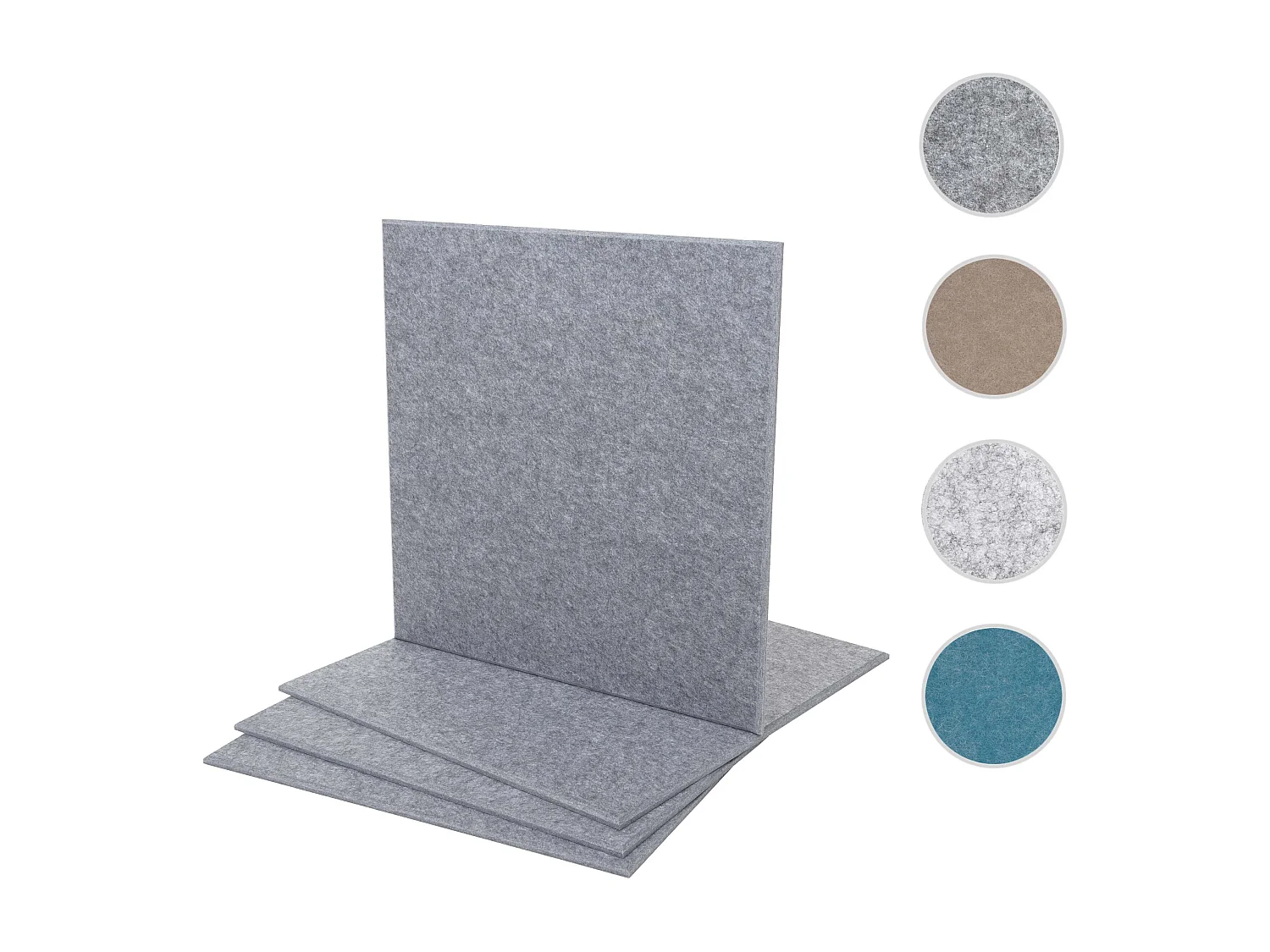 Panneau mural acoustique MCW-L52 (set de 4),  gris