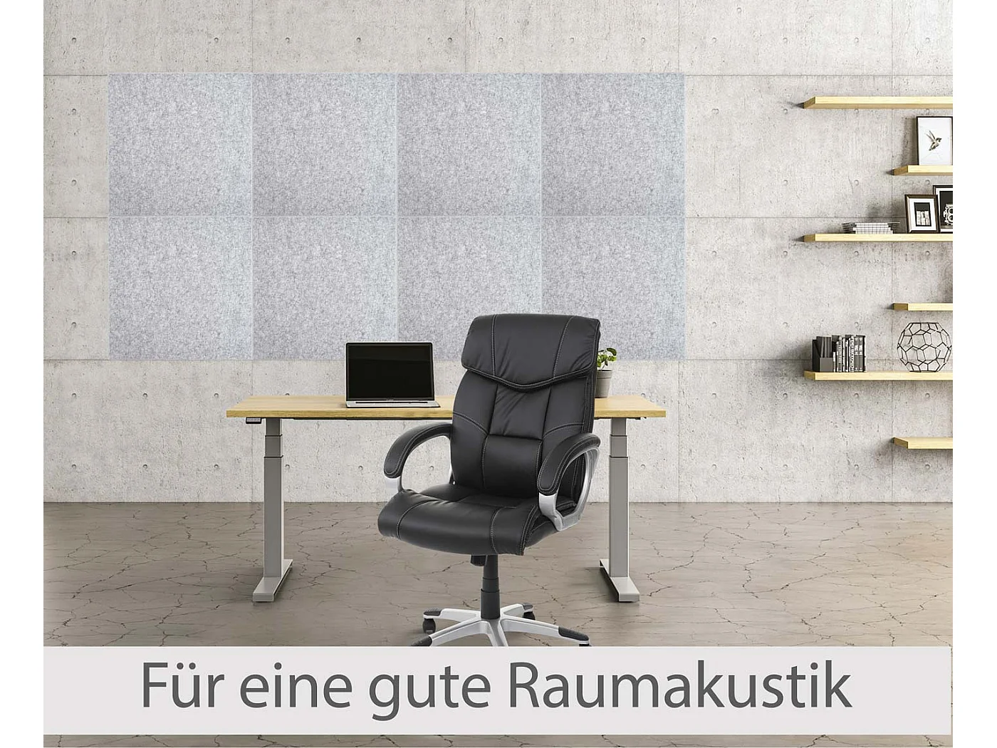 Panneau mural acoustique MCW-L52 (set de 4),  gris clair