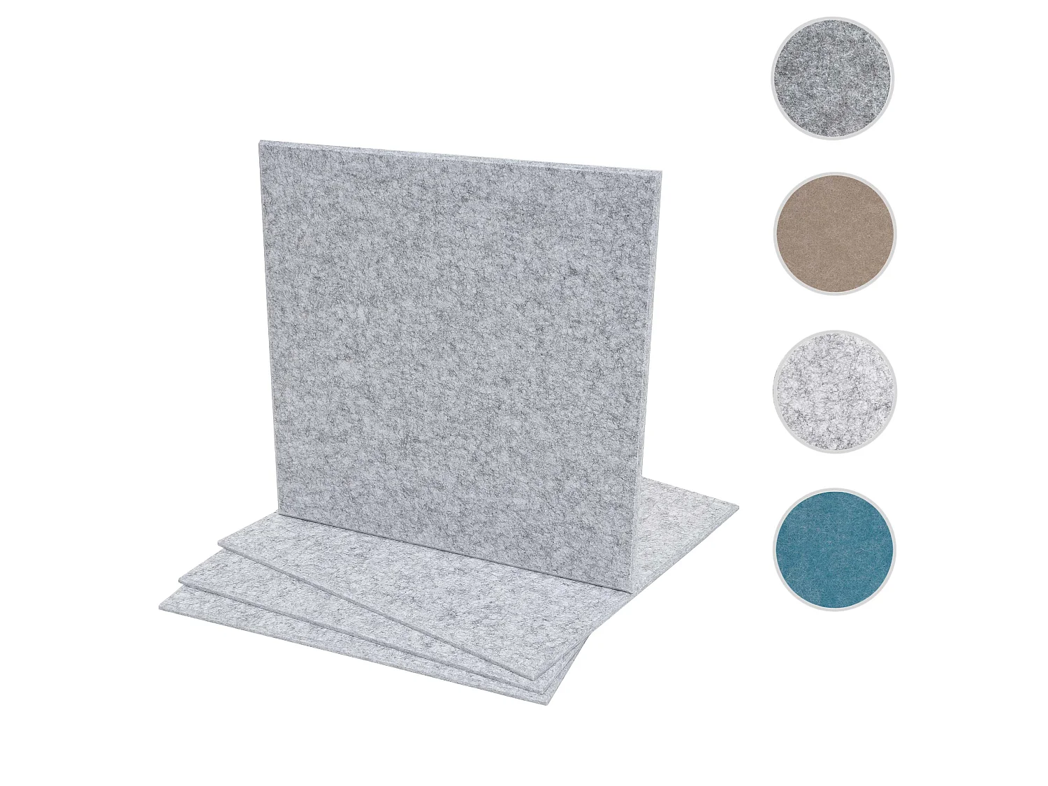 Panneau mural acoustique MCW-L52 (set de 4),  gris clair