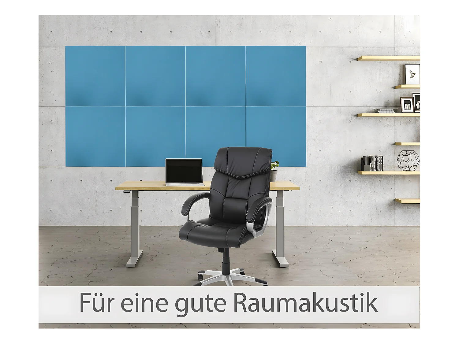 Akustikwandpaneel MCW-L52 (4er-Set), Blau