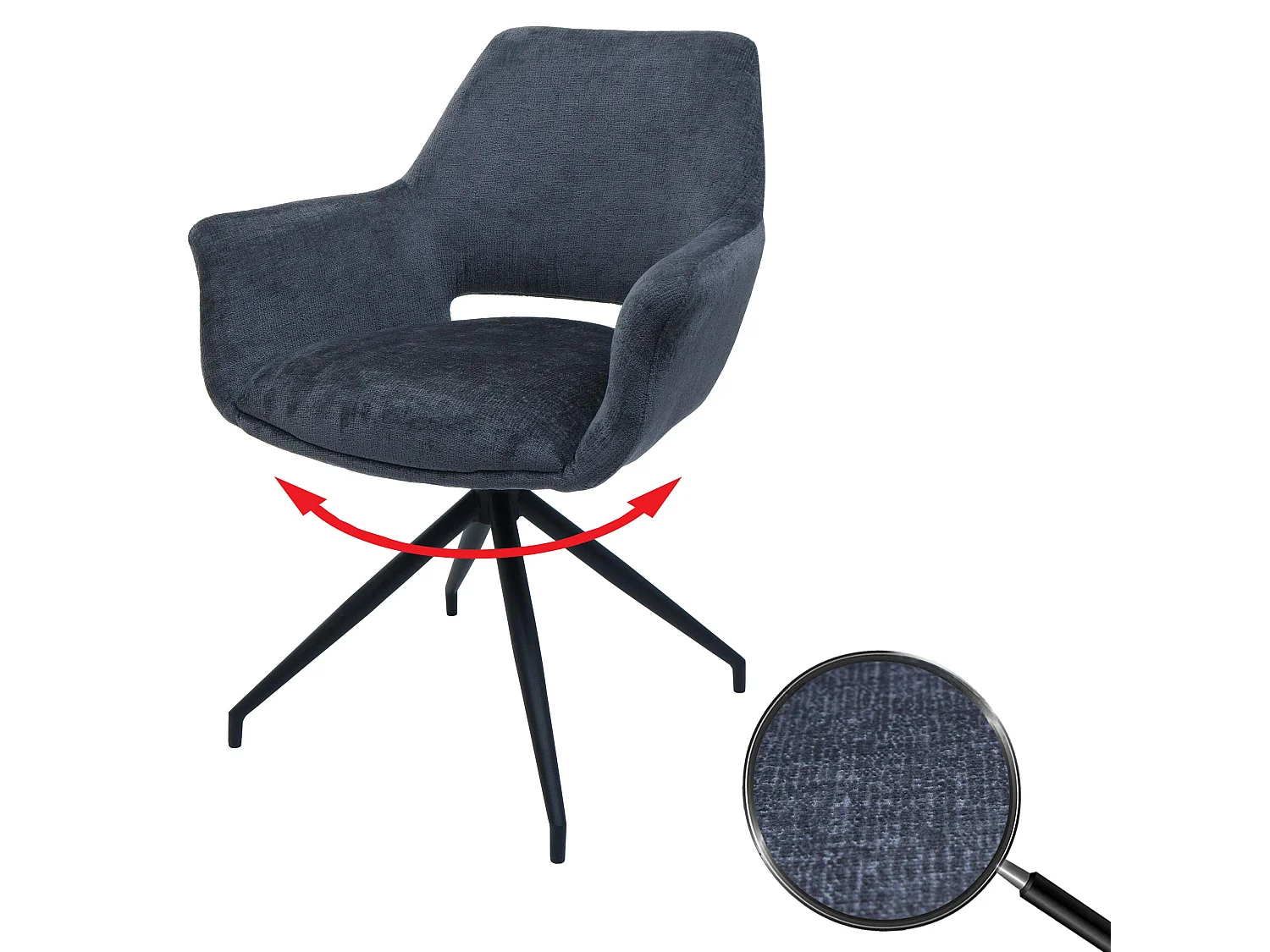 Silla de comedor MCW-M53,  gris oscuro