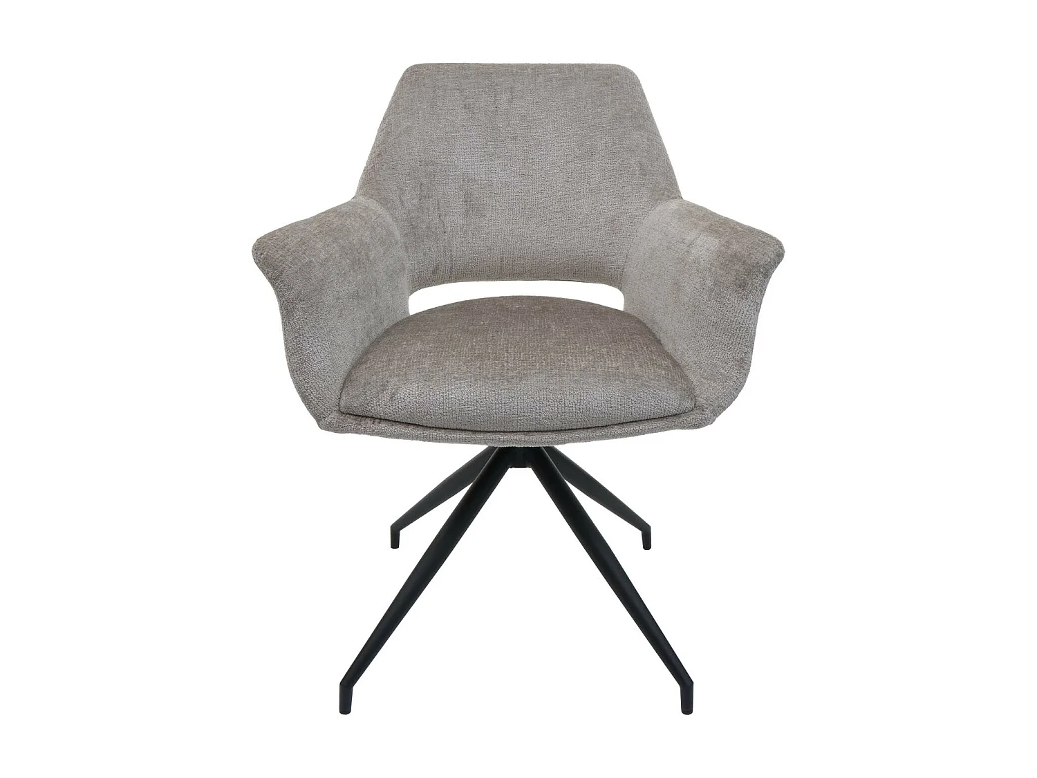 Sedia poltroncina con seduta girevole braccioli MCW-M53 tessuto grigio tortora