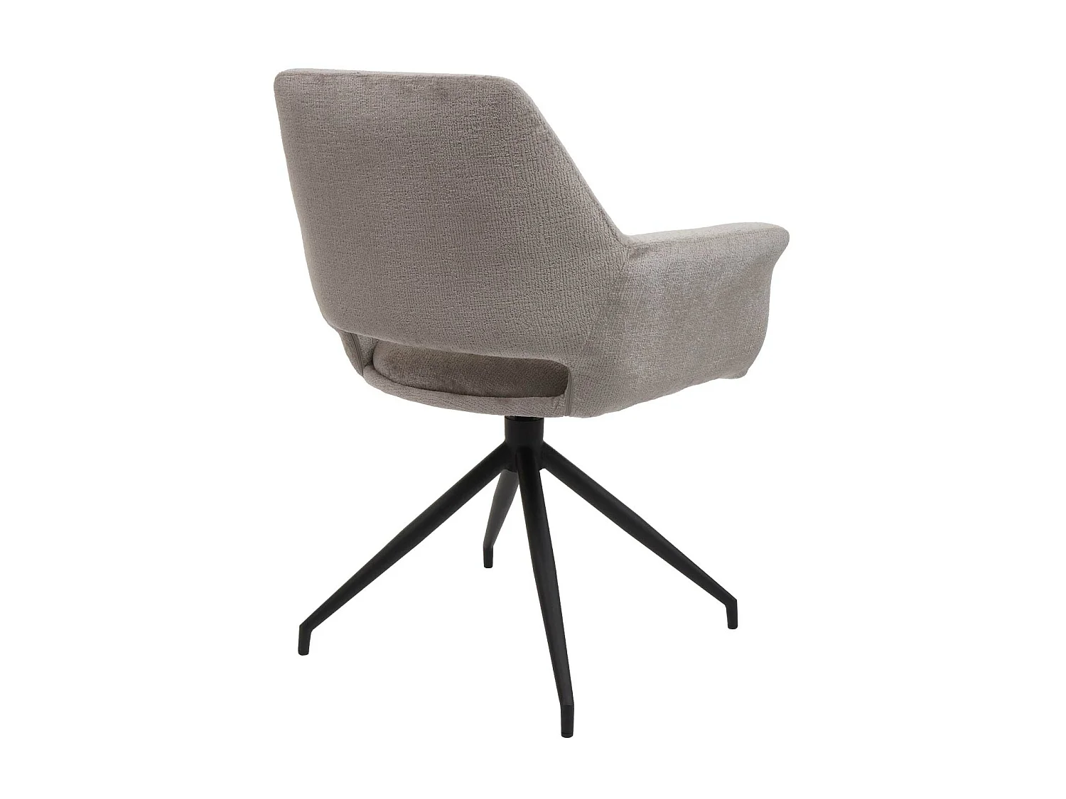 Sedia poltroncina con seduta girevole braccioli MCW-M53 tessuto grigio tortora