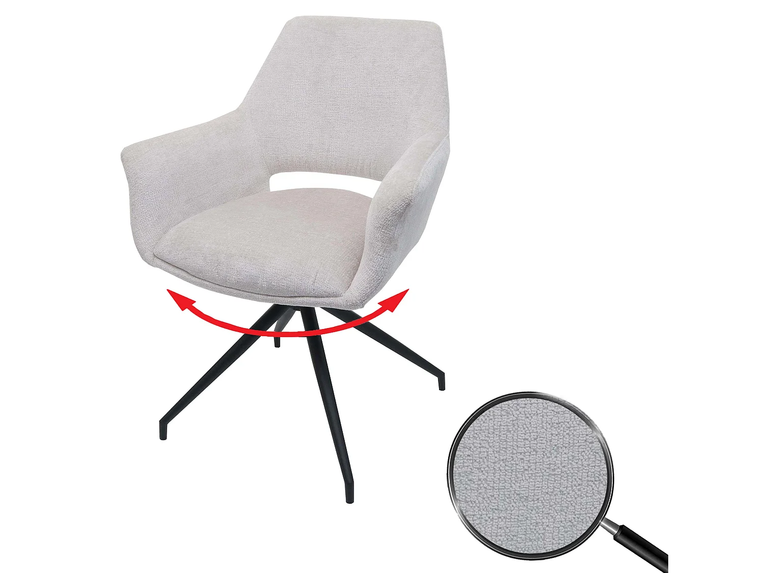 Eetkamerstoel MCW-M53,  crème-wit