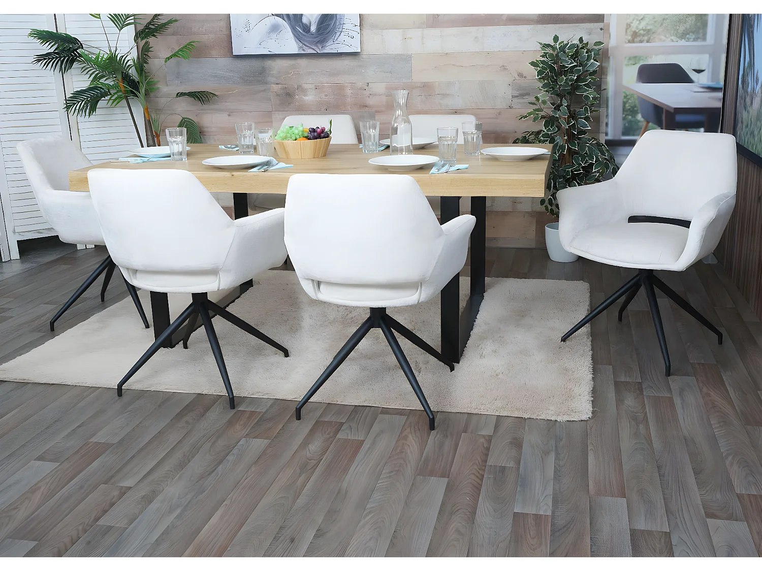 Eetkamerstoel MCW-M53,  crème-wit