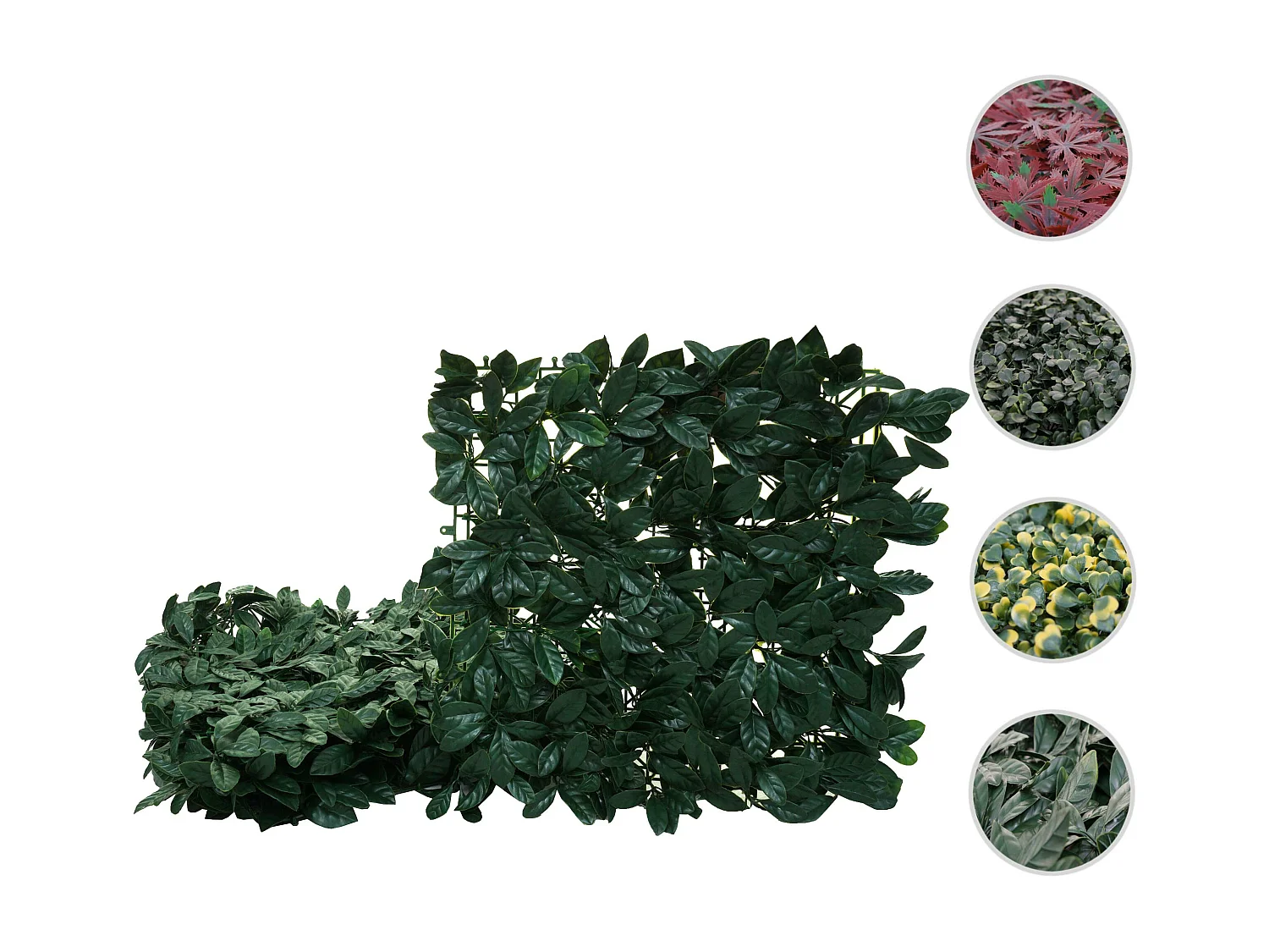 Pannelli erba finta artificiale da parete decorativa privacy antivento MCW-L78 4x 50x50cm = 1m² alloro verde