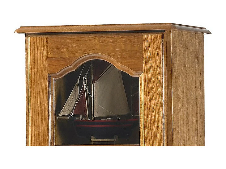 Vitrine 1 Porte Vitrée Chêne Rustique 6 Niches L 44.2 H 182.2 P 33 cm