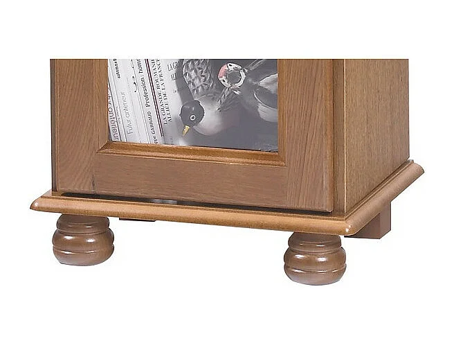 Vitrine 1 Porte Vitrée Chêne Rustique 6 Niches L 44.2 H 182.2 P 33 cm