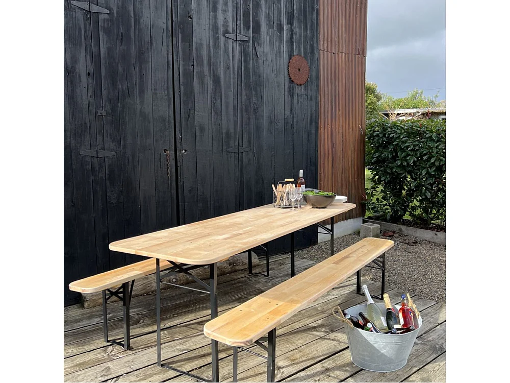 Ensemble table et banc de jardin Brasseur Unitaire