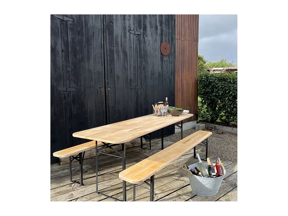 Ensemble table et banc de jardin Brasseur Unitaire