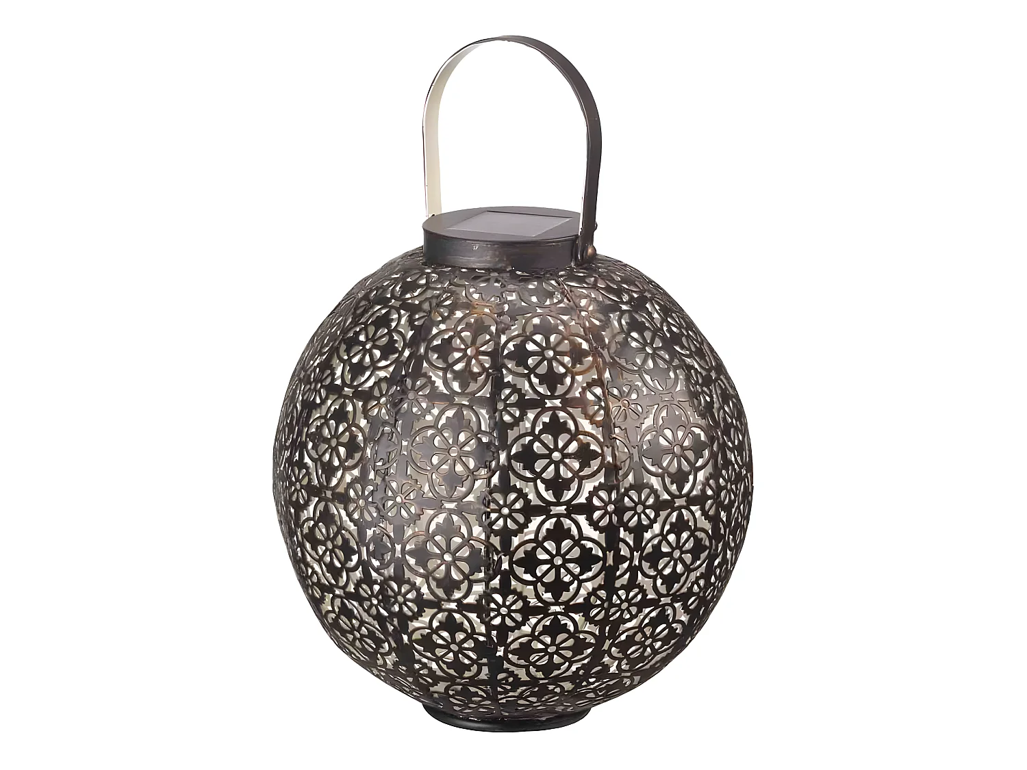 Lanterne solaire à poser en fer Damasque