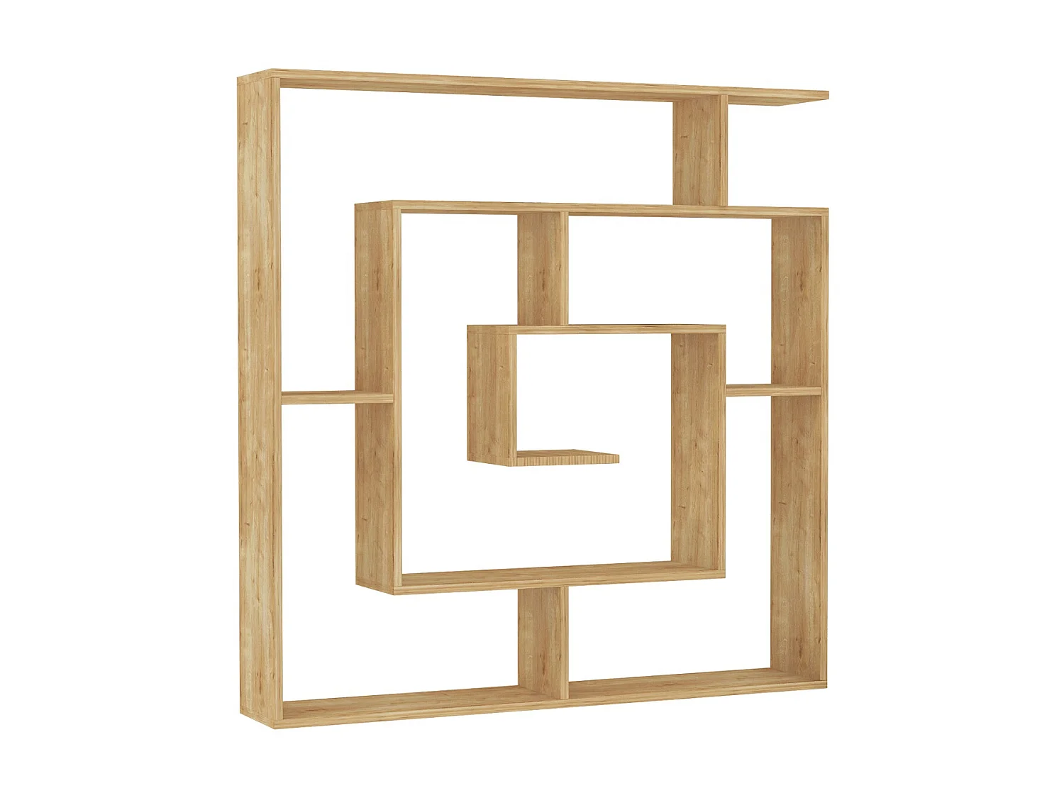 Etagère murale, bibliothèque en bois coloris chêne cambrian - L. 125 x P. 22 x H. 129 cm